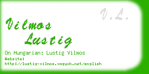vilmos lustig business card